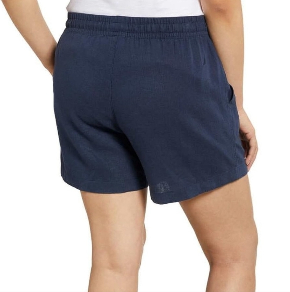 Nautica Women’s Linen Blend Pull-On Shorts – XL Navy Seas, Comfy & Classic - Picture 5 of 6